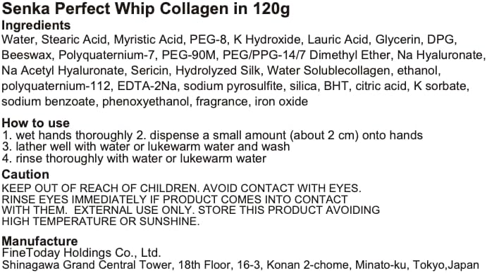 Senka Perfect Whip Collagen In A Beauty Face Foam 120g