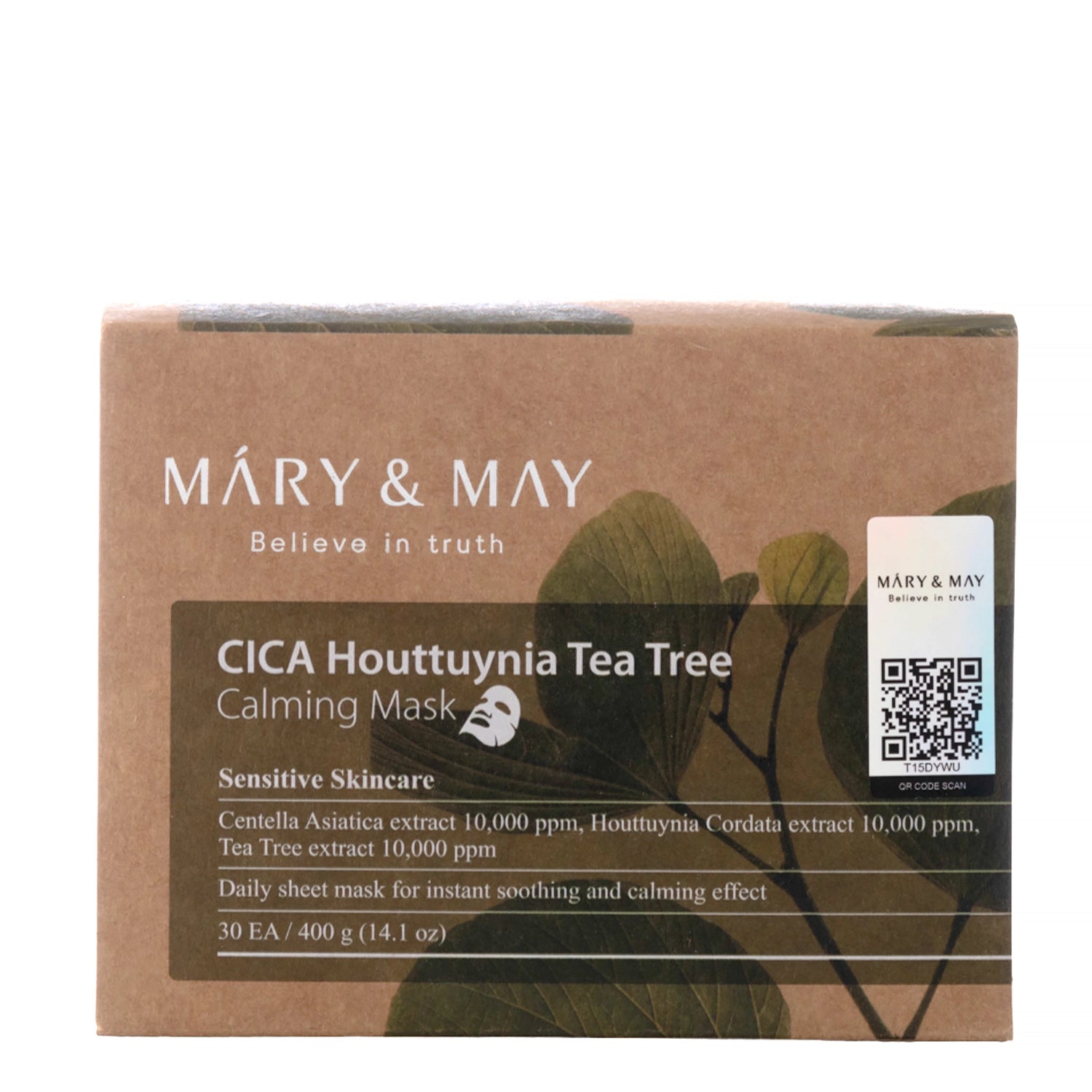 Mary&May - Cica Houttuynia Tea Tree Calming Mask - Soothing Face Mask Set - 30pcs.