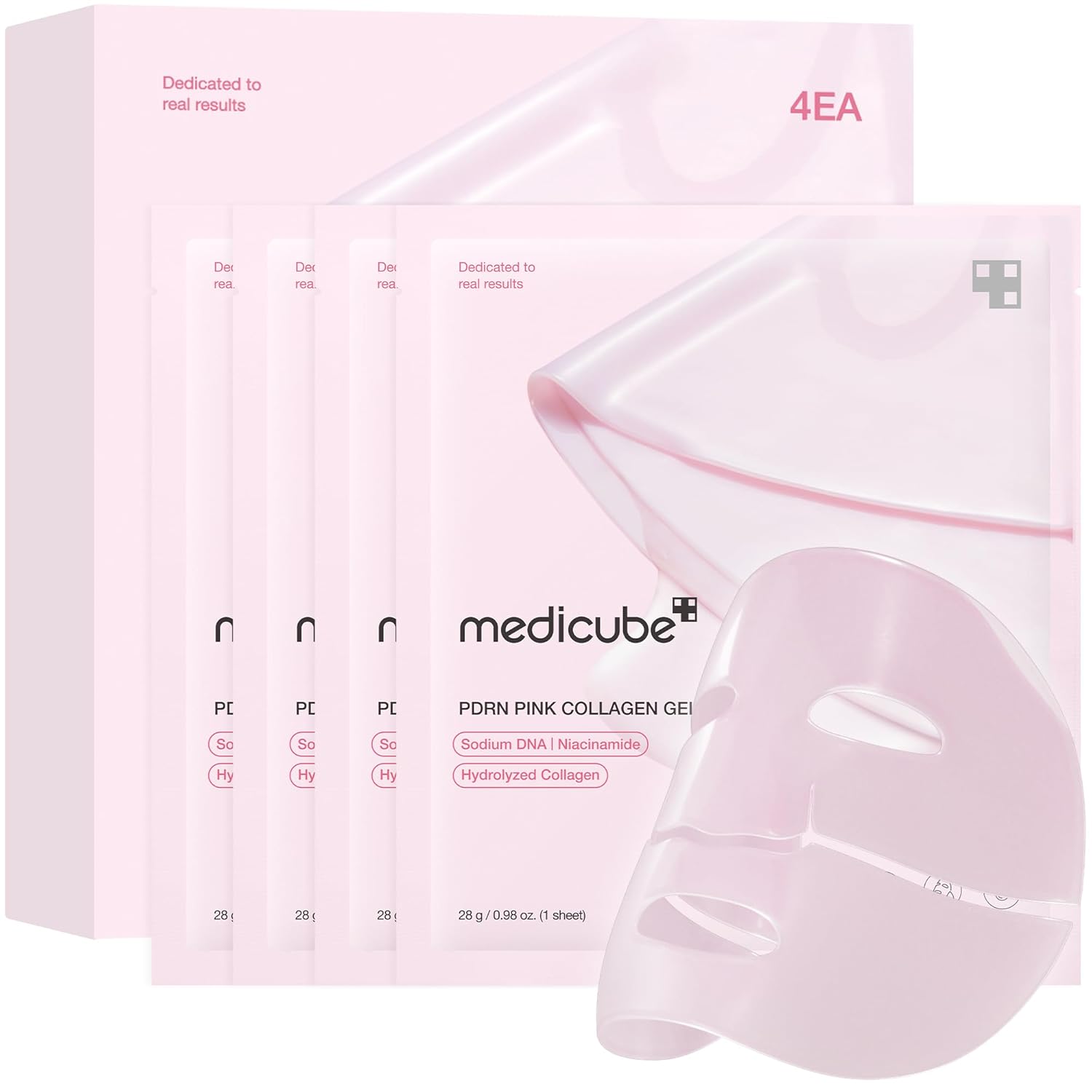 medicube Jelly Gel Mask with Salmon DNA PDRN Pink Collagen 28g x 4ea