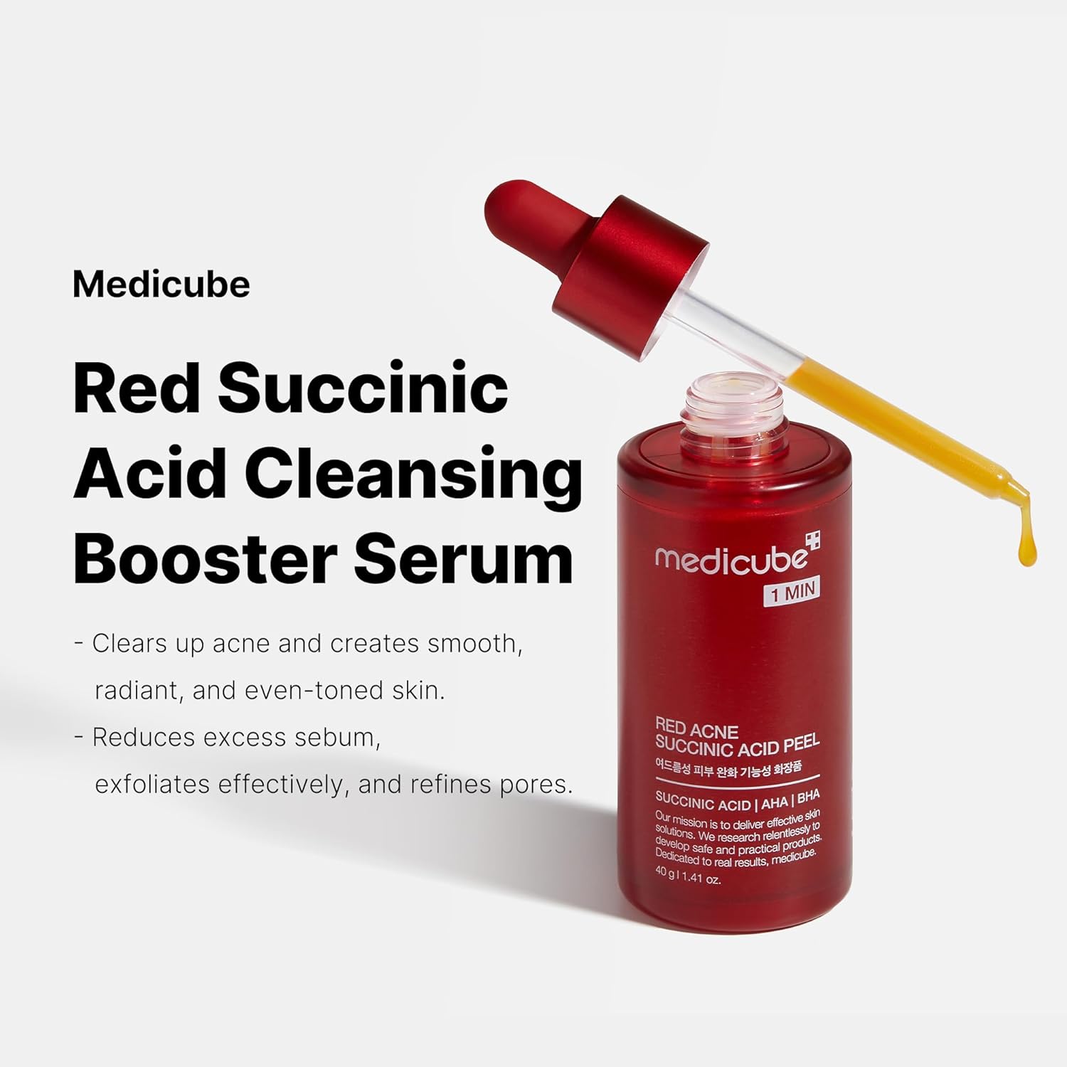 Medicube Red Succinic 21% Acid Cleansing Booster Serum 40g