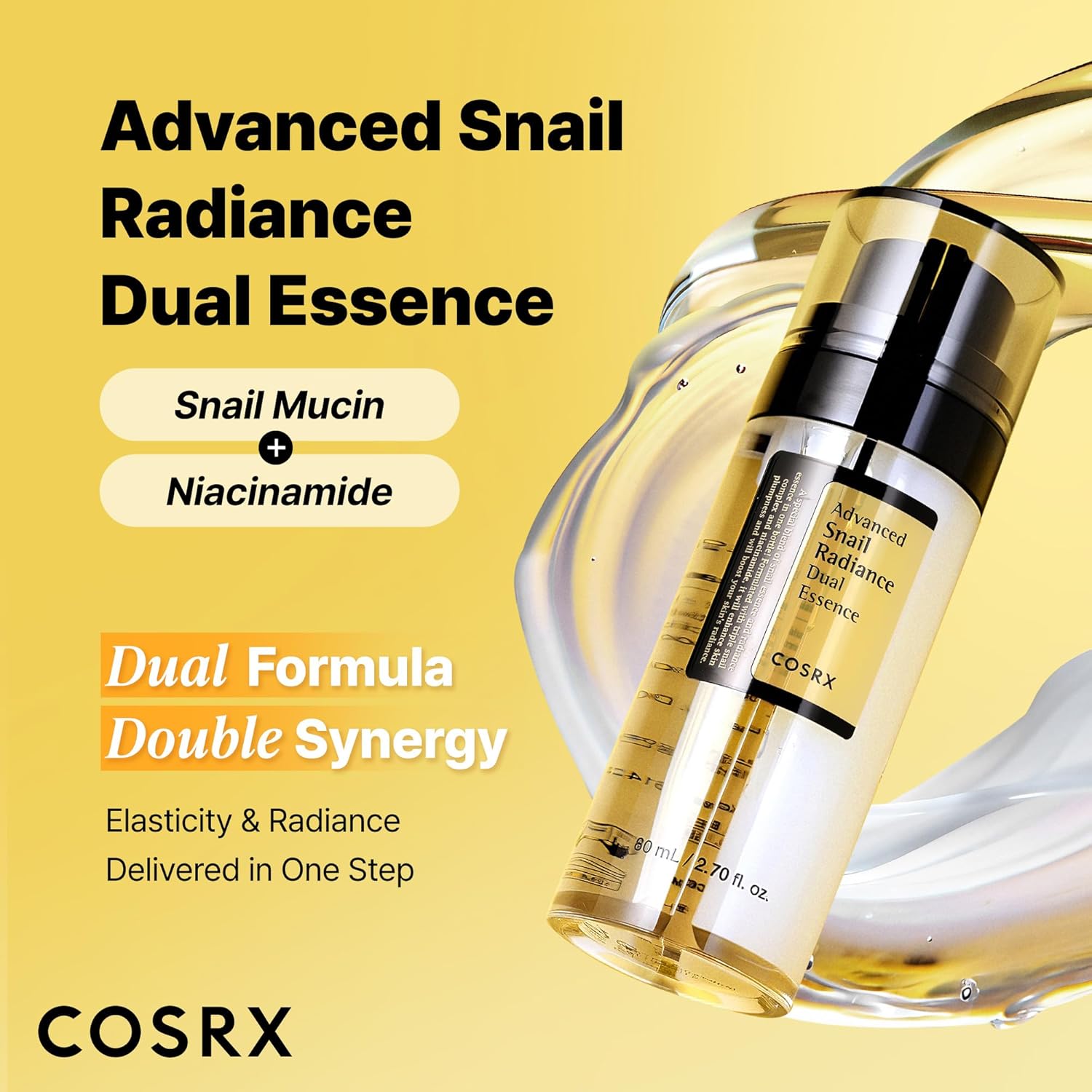 [Clearance] Advanced Snail Radiance Dual Essence by Cosrx for Unisex - 2.7 oz Essence