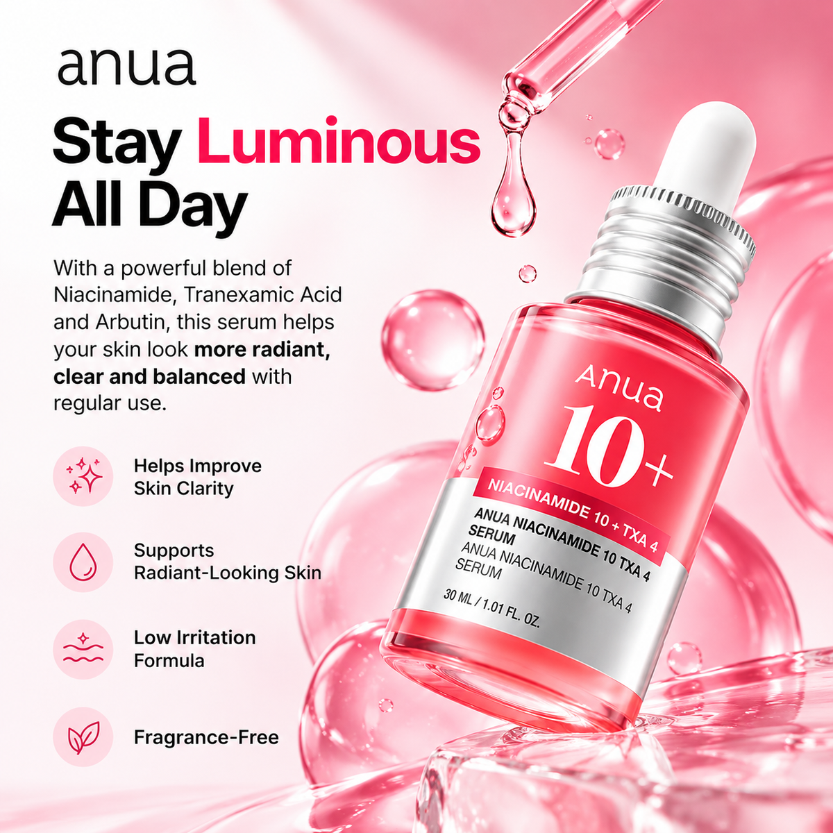 Anua Niacinamide 10% + TXA 4% Serum 30ml