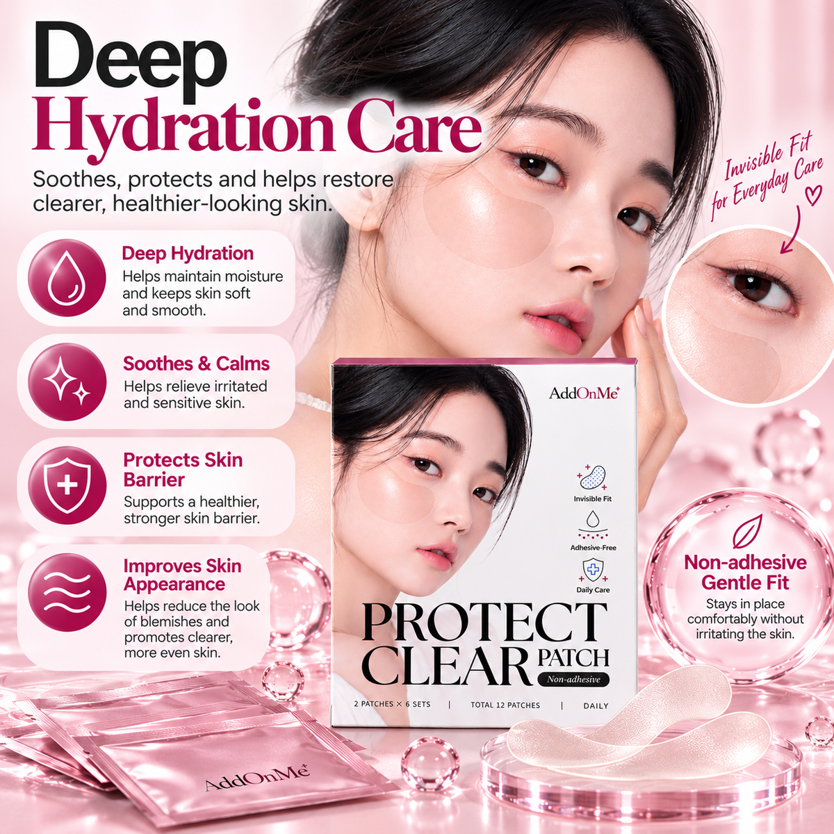 AddOnMe+ Protect Clear Patch 12Pcs
