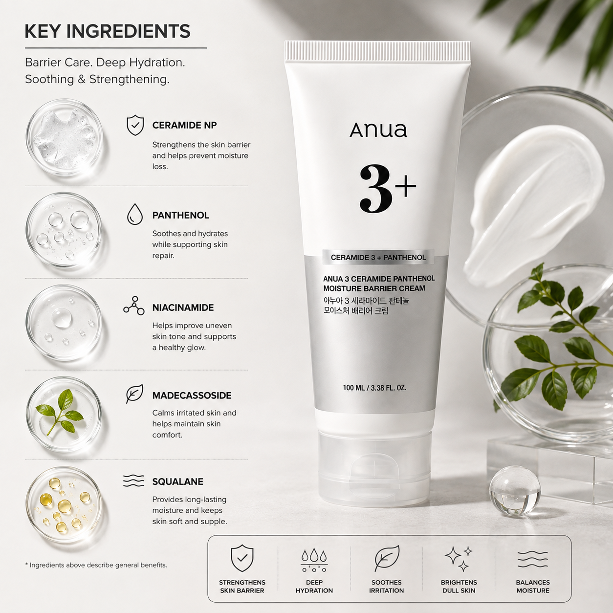 Anua 3 Ceramide Panthenol Moisture Barrier Cream 100ml