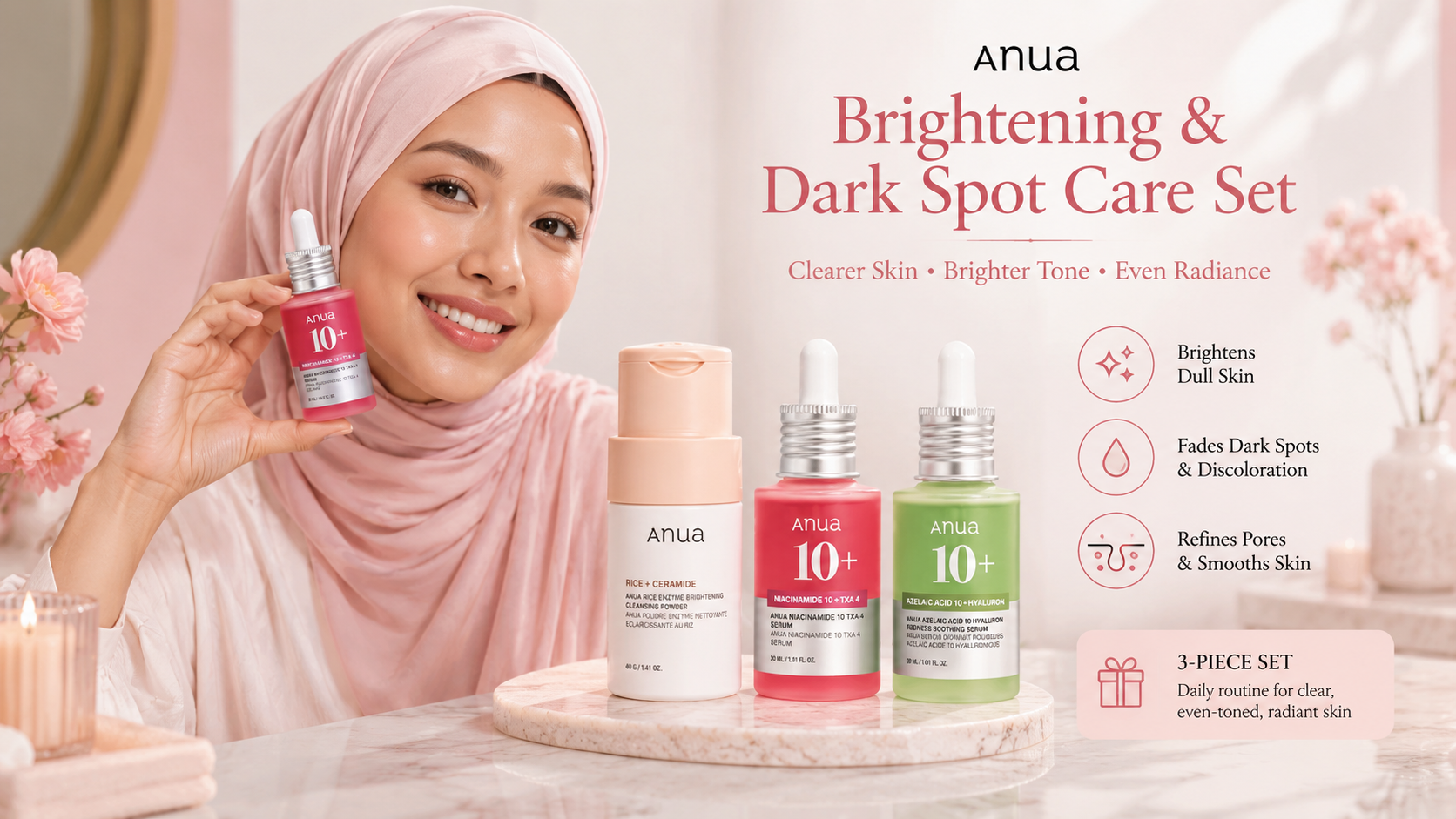 Anua Brightening & Dark Spot Care Set – 3-Piece Korean Skincare Routine