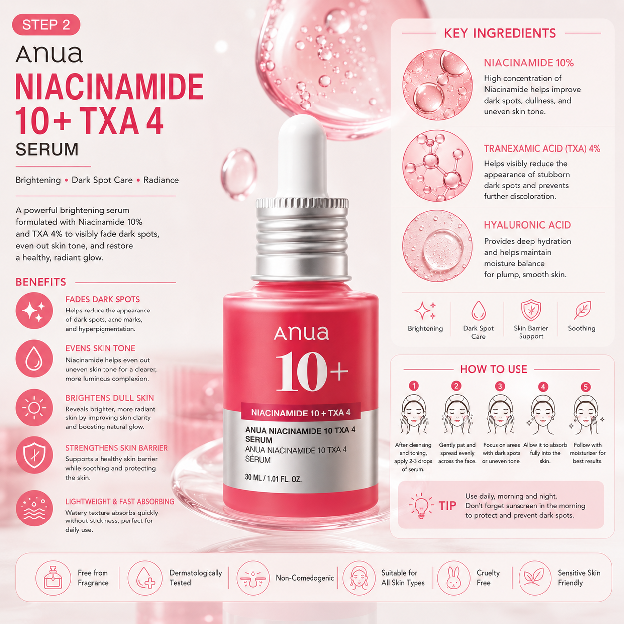 Anua Brightening & Dark Spot Care Set – 3-Piece Korean Skincare Routine