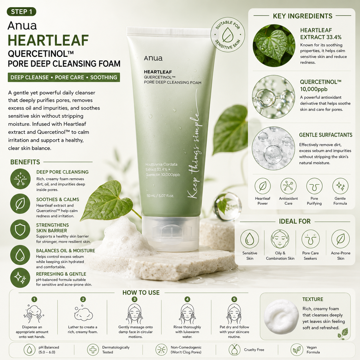 Anua Pore Care & Daily Glow Set – 3-Piece Korean Skincare Routine