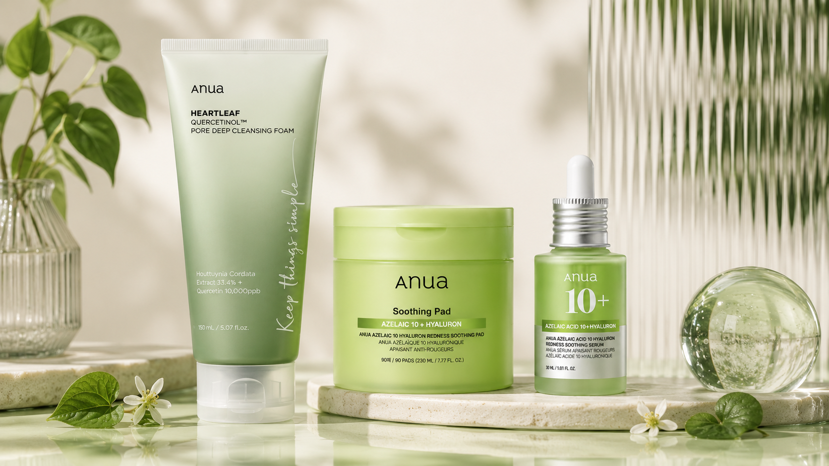 Anua Redness & Sensitive Skin Recovery Set – 3-Piece Korean Skincare Routine