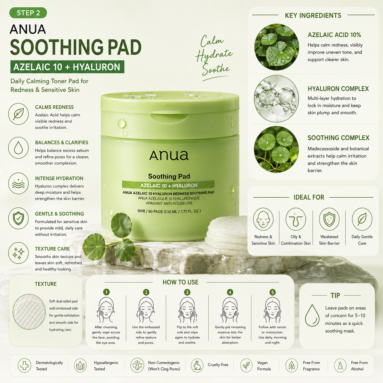 Anua Redness & Sensitive Skin Recovery Set – 3-Piece Korean Skincare Routine