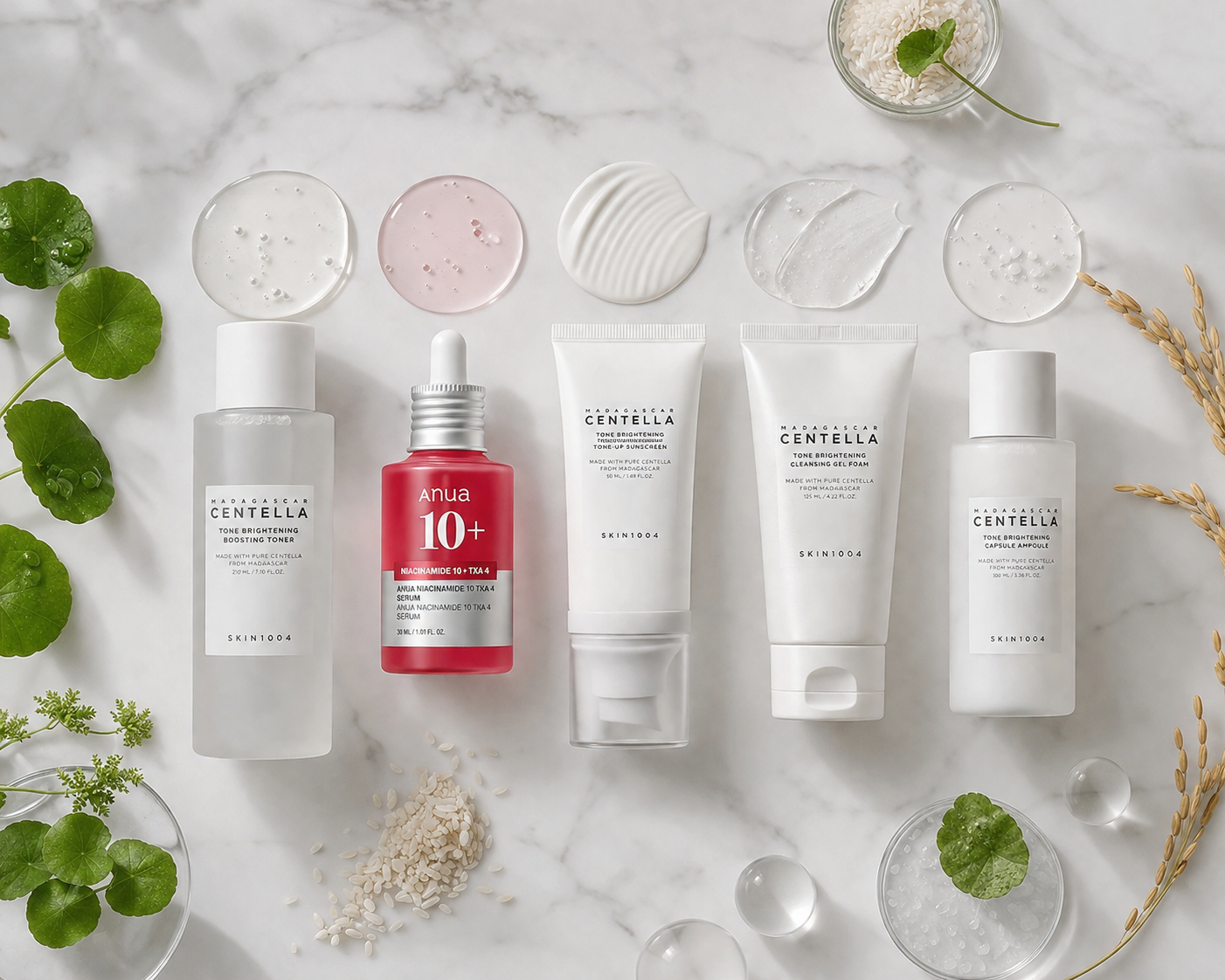 Anua × Medicube × SKIN1004 - Daily Brightening Skincare Routine Kit (5-Piece Set)