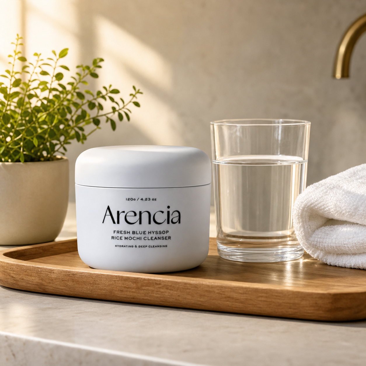 Arencia Fresh Blue Hyssop Rice Mochi Cleanser 120g