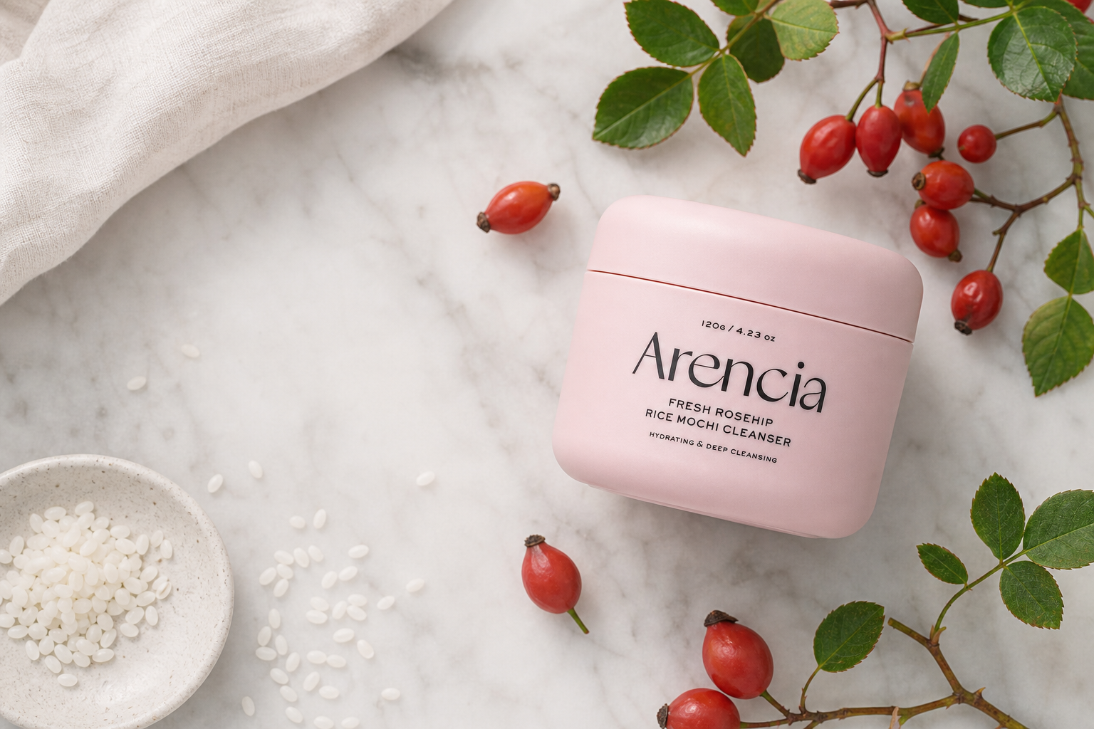 Arencia Fresh Rosehip Rice Mochi Cleanser 120g