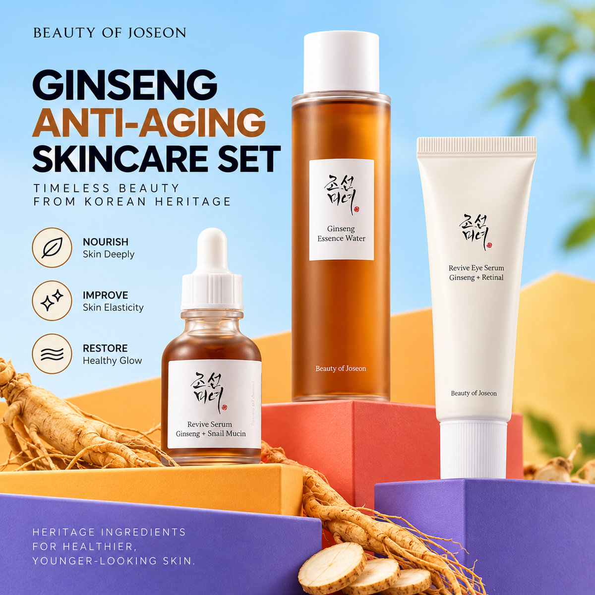 Beauty of Joseon Ginseng Anti-Aging Set – 3-Piece Korean Skincare Routine