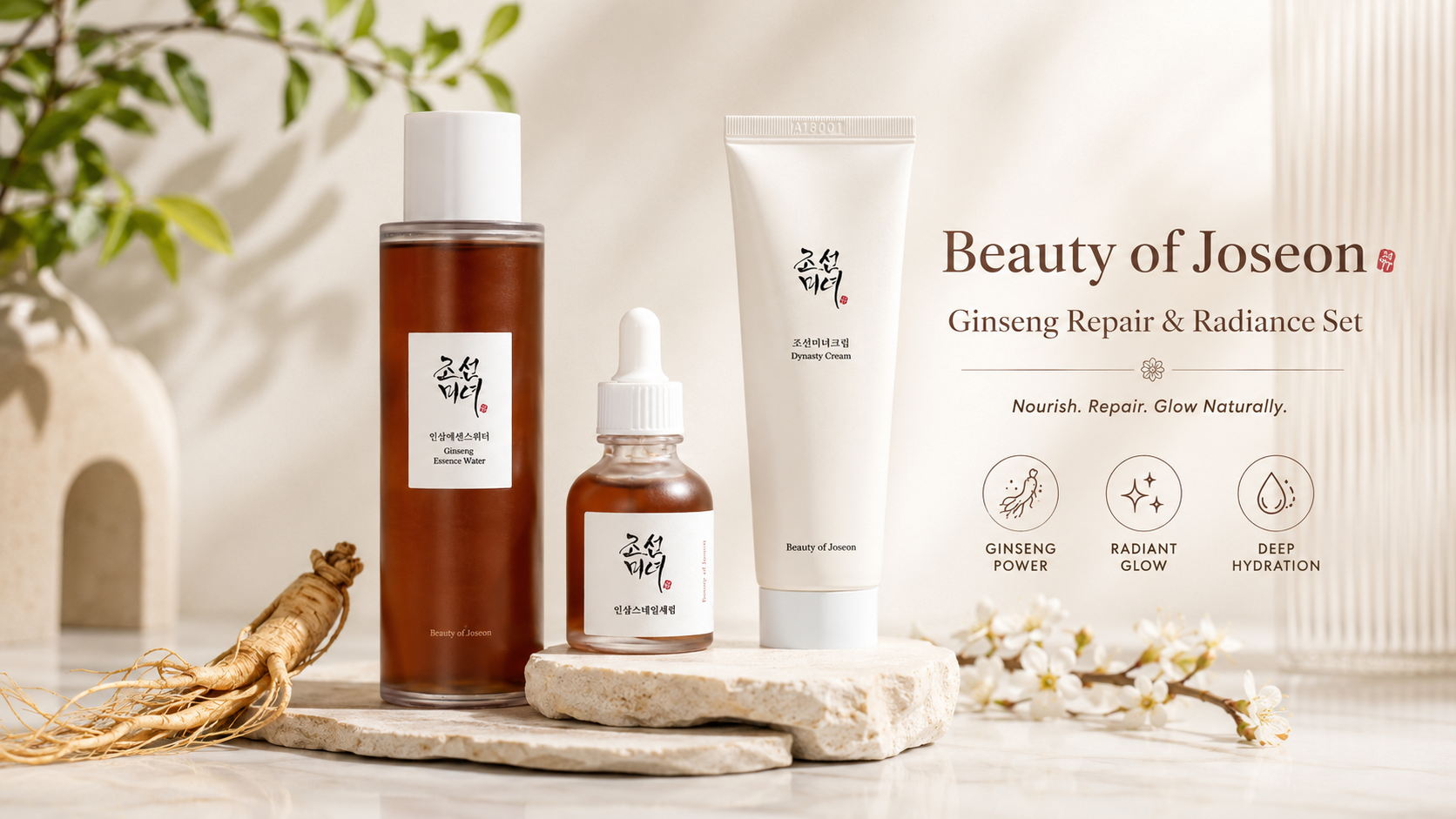 Beauty of Joseon Ginseng Repair & Radiance Set – 3-Piece Korean Skincare Routine