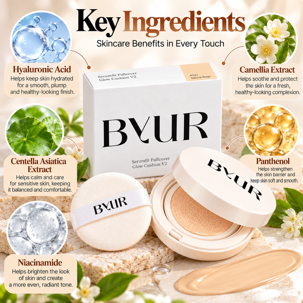ByUR Serumfit Fullcover Glow Cushion V2 #N21 Natural Beige