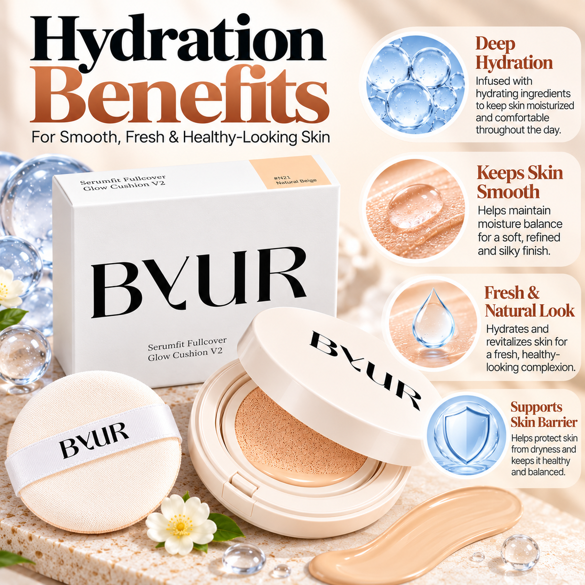 ByUR Serumfit Fullcover Glow Cushion V2 #N21 Natural Beige