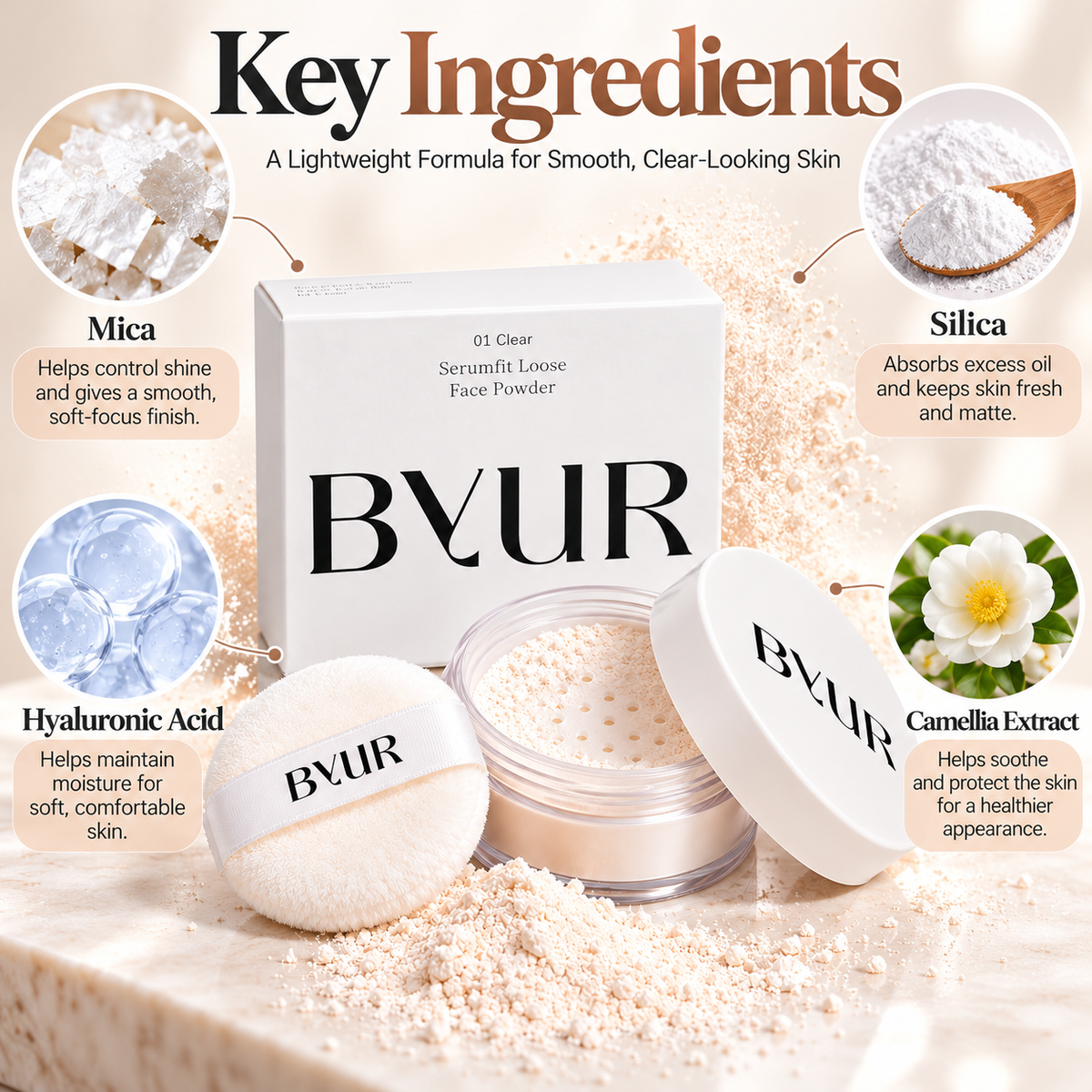 ByUR Serumfit Loose Face Powder 01 Clear