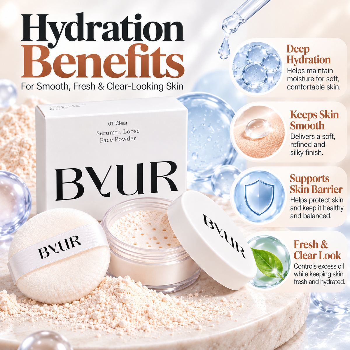 ByUR Serumfit Loose Face Powder 01 Clear
