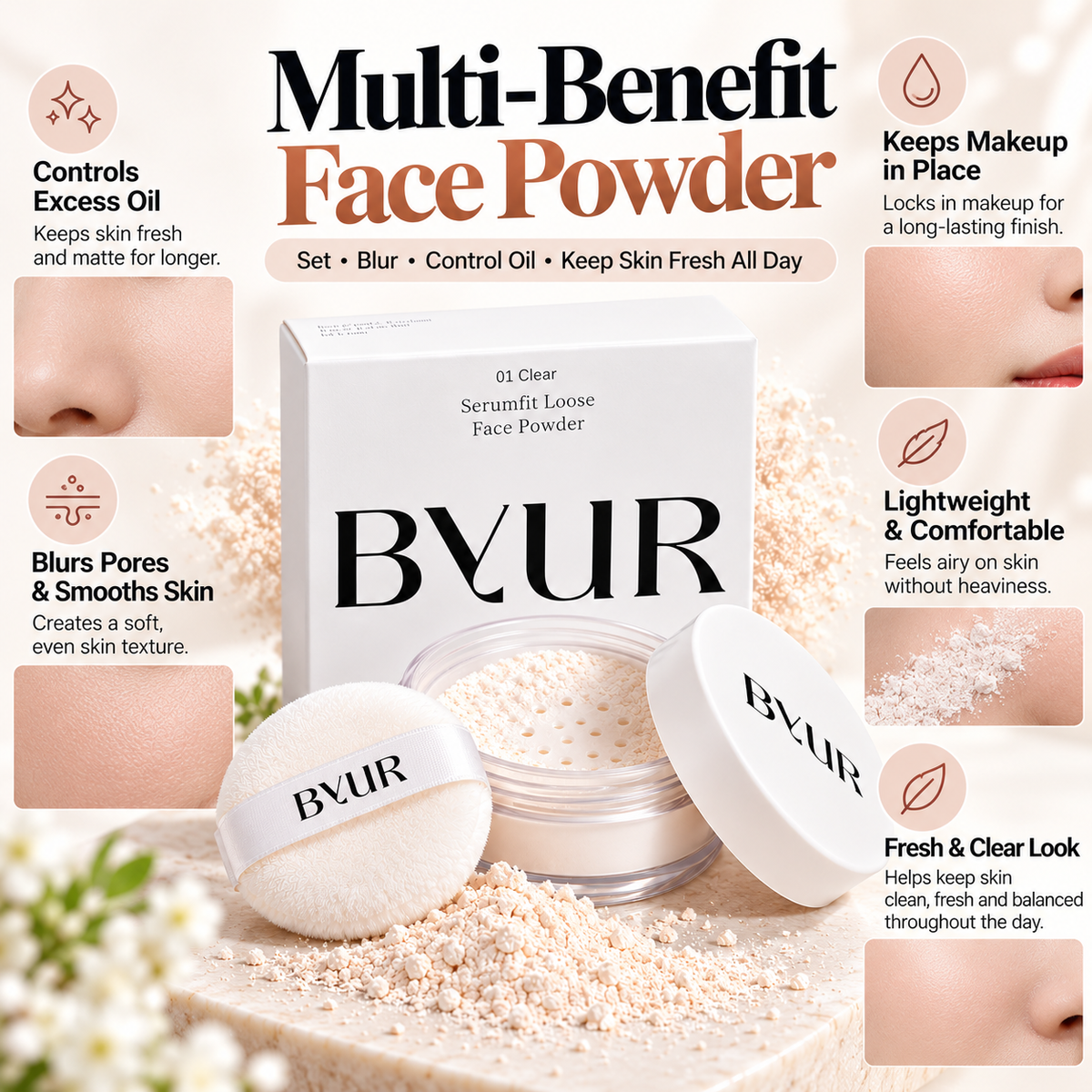 ByUR Serumfit Loose Face Powder 01 Clear