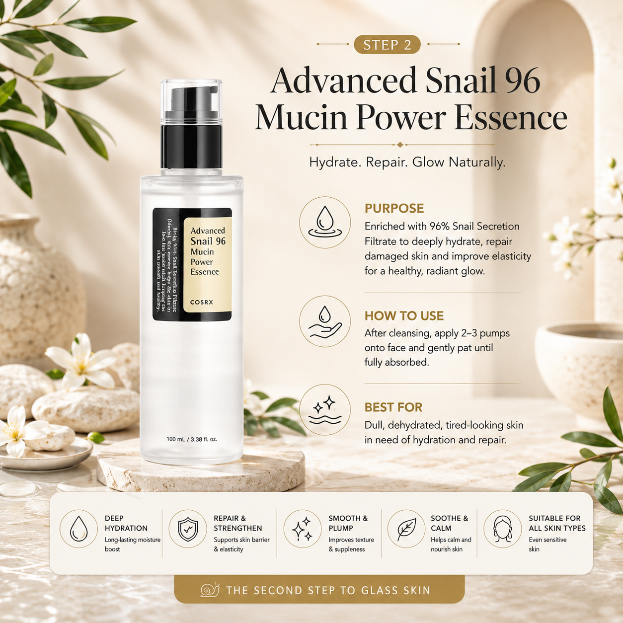 COSRX Advanced Snail Glass Skin Repair Set – 3-Piece Korean Skincare Routine
