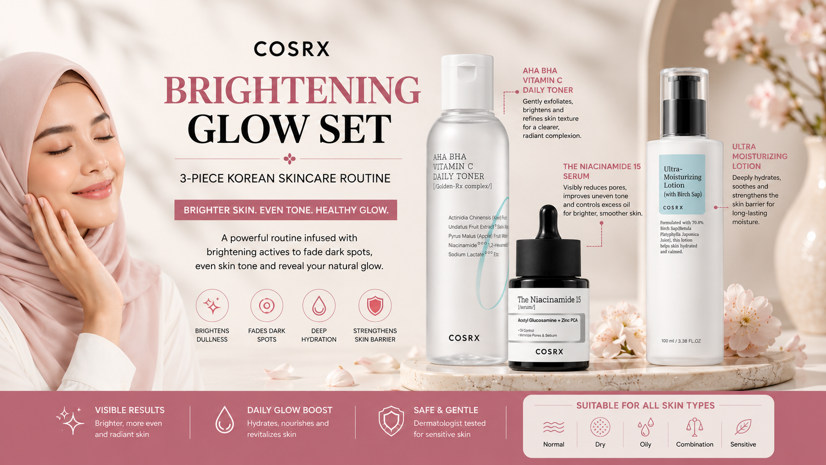 COSRX Brightening Glow Set – 3-Piece Korean Skincare Routine