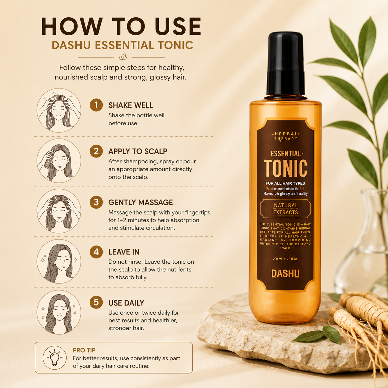 DASHU Classic Style Grooming Tonic 200ml
