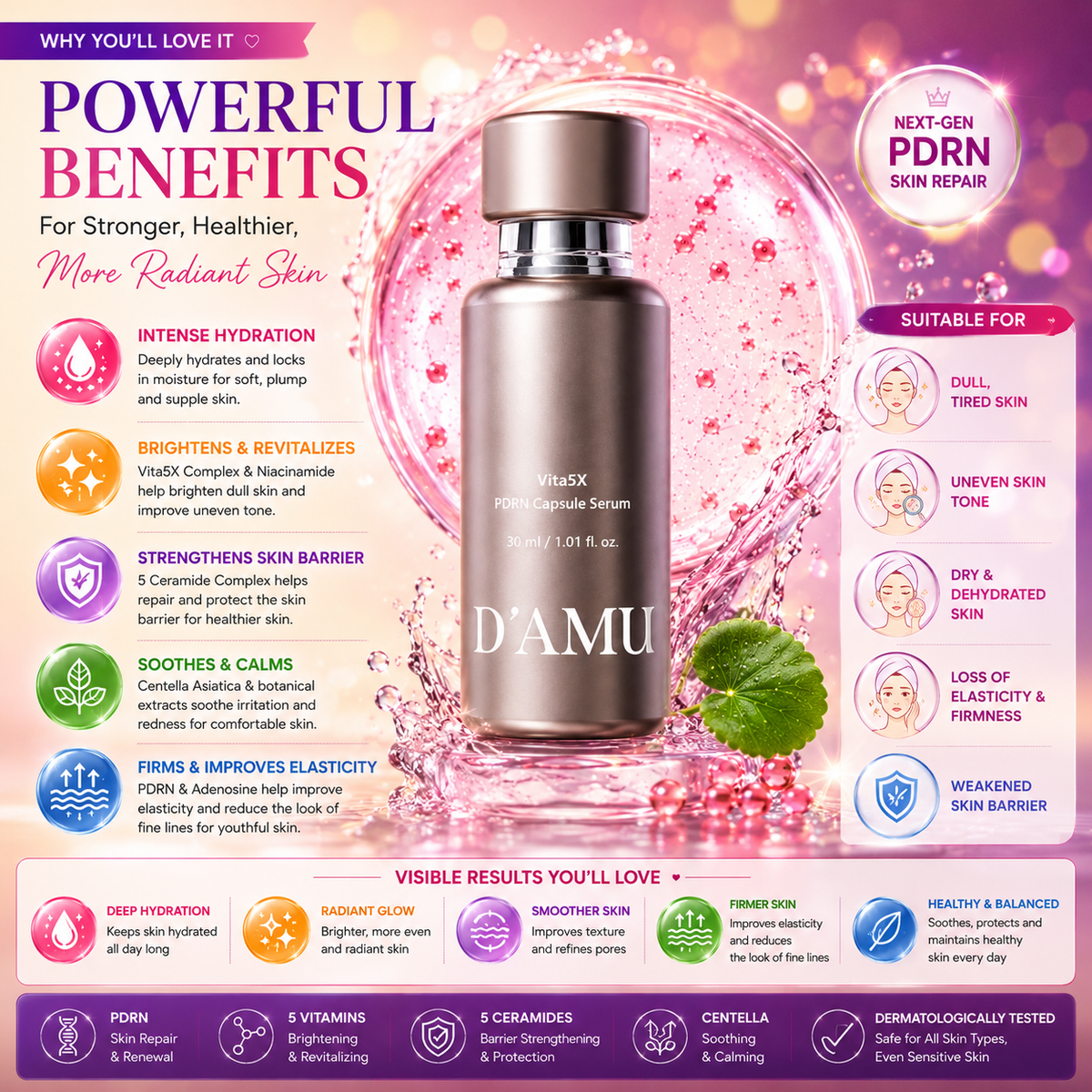 D'AMU VITA5X PDRN CAPSULE SERUM 30ML