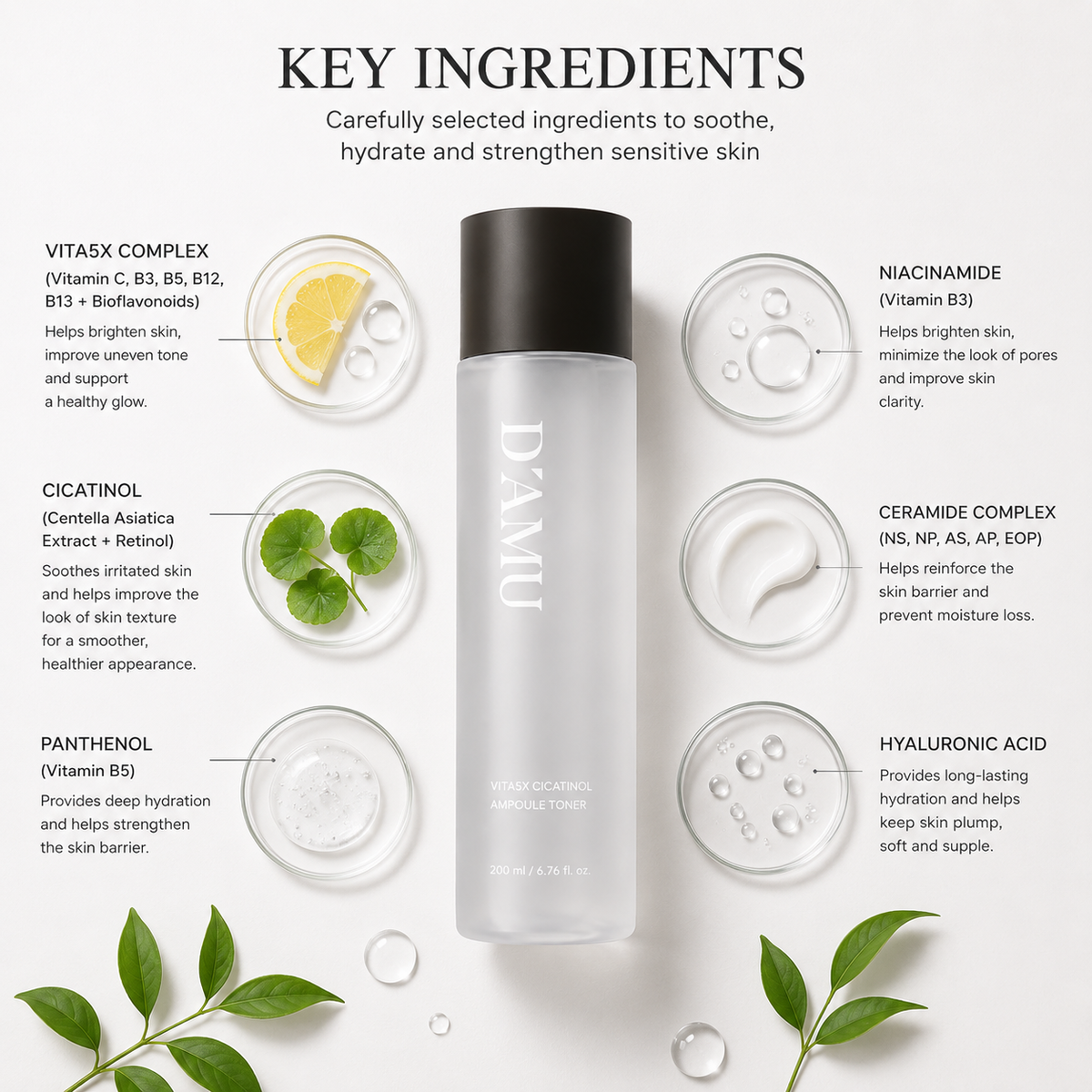 D'AMU Vita5X Cicatinol Ampoule Toner 200ml