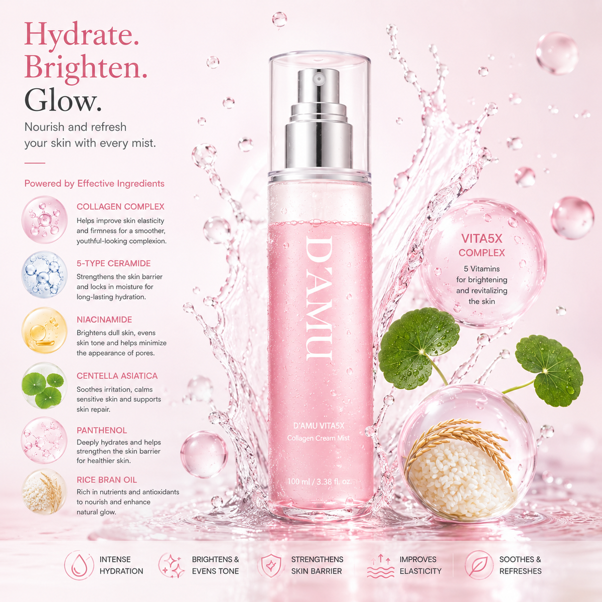 D'AMU Vita5X Collagen Cream Mist 100ml
