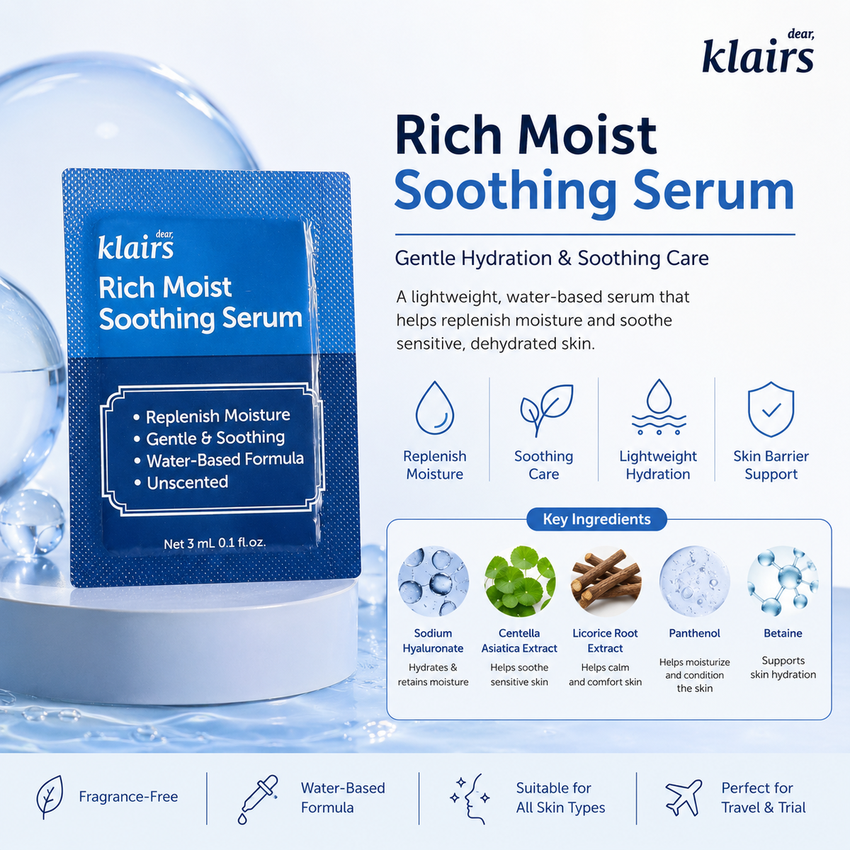 Dear Klairs Rich Moist Soothing Serum 3ml