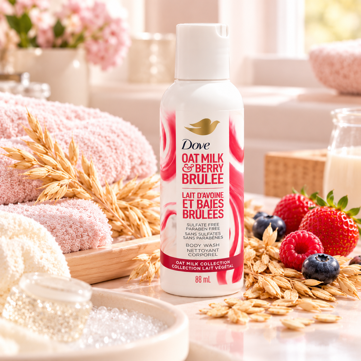 Dove Oat Milk & Berry Brulee Body Wash 88 ml
