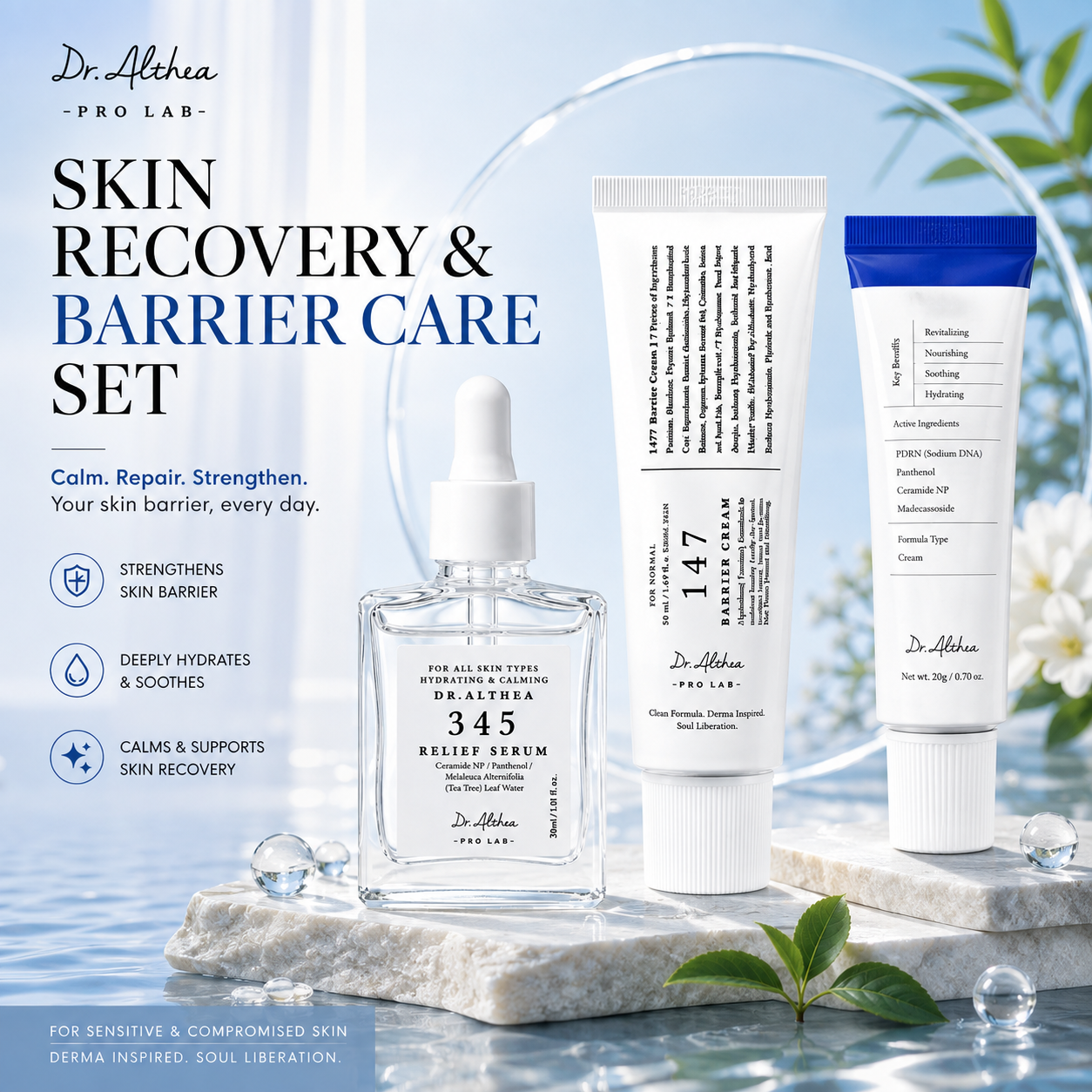 Dr. Althea Skin Recovery & Barrier Care Set — 3-Piece