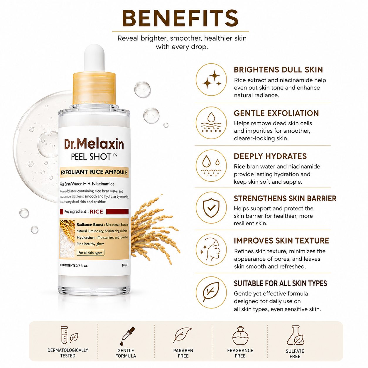 Dr.Melaxin PEEL SHOT Rice Ampoule 80ml