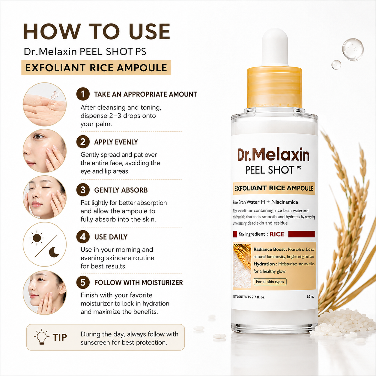 Dr.Melaxin PEEL SHOT Rice Ampoule 80ml