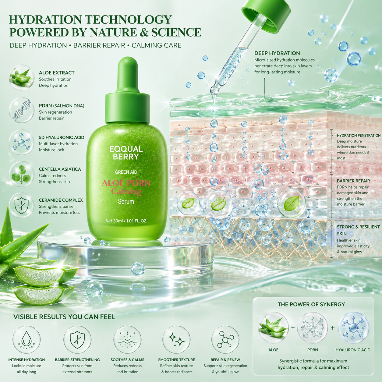 EQQUALBERRY Aloe PDRN Calming Serum 30ml