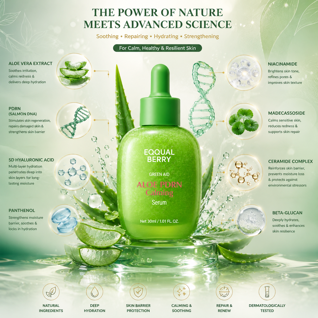 EQQUALBERRY Aloe PDRN Calming Serum 30ml