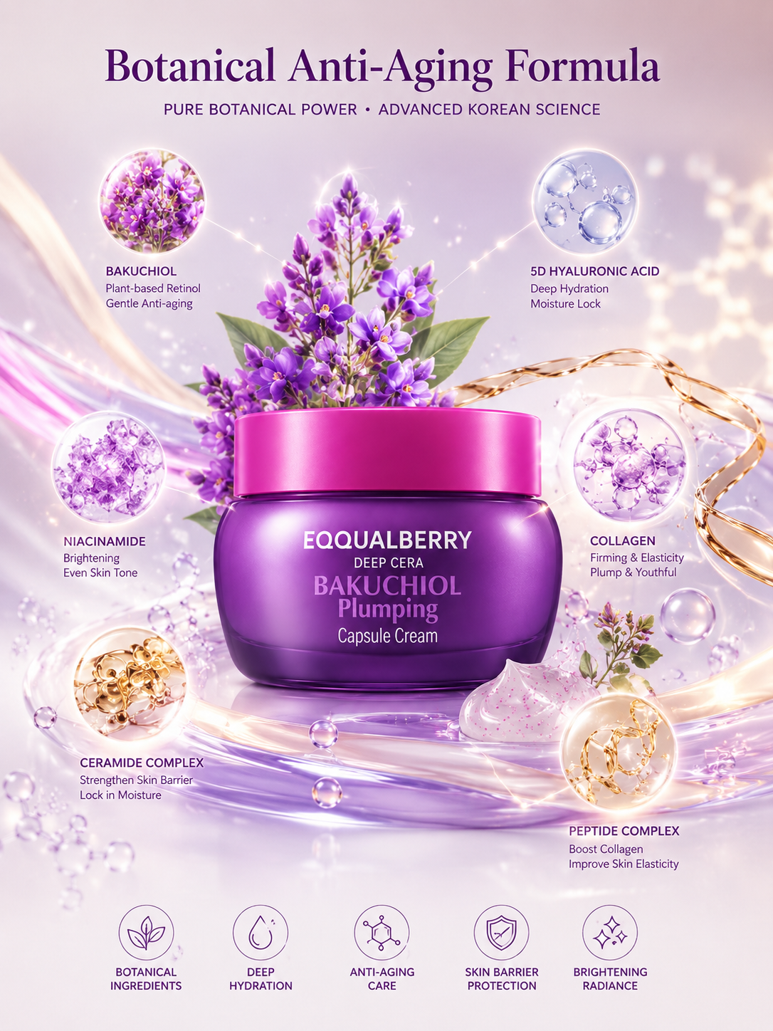 EQQUALBERRY Bakuchiol Plumping Capsule Cream 50ml