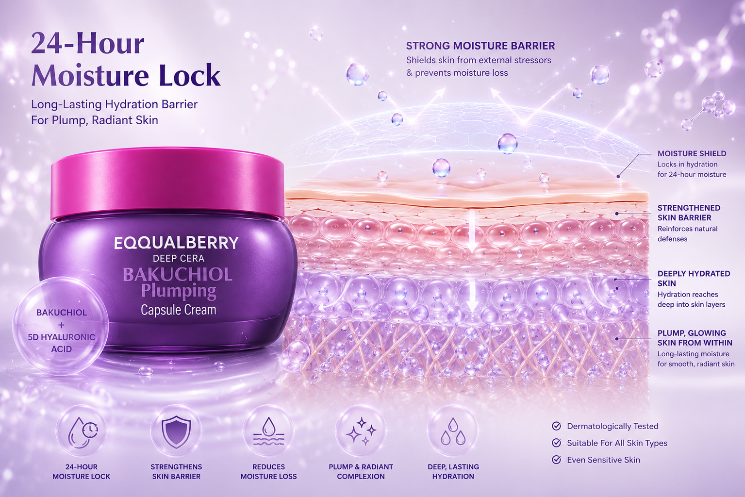 EQQUALBERRY Bakuchiol Plumping Capsule Cream 50ml