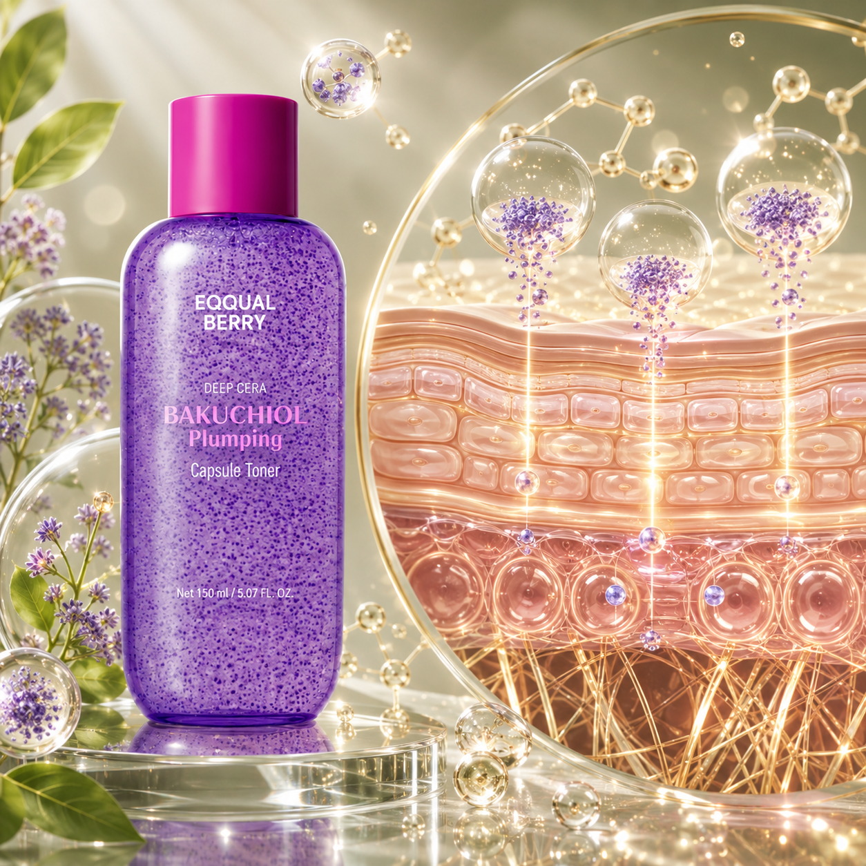EQQUALBERRY Bakuchiol Plumping Capsule Toner 150ml