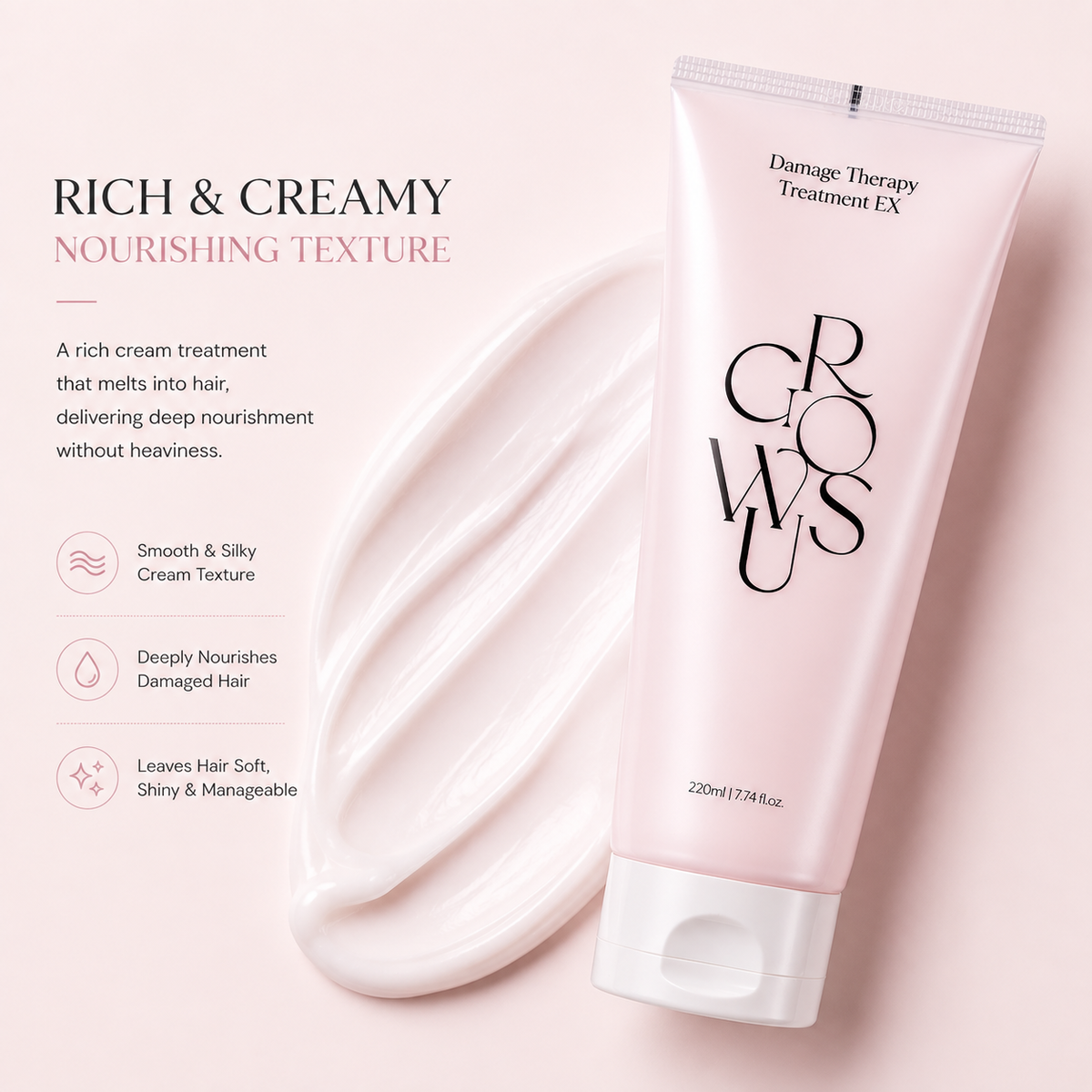 GROWUS Damage Therapy Hair Cream Treatment EX 220ml