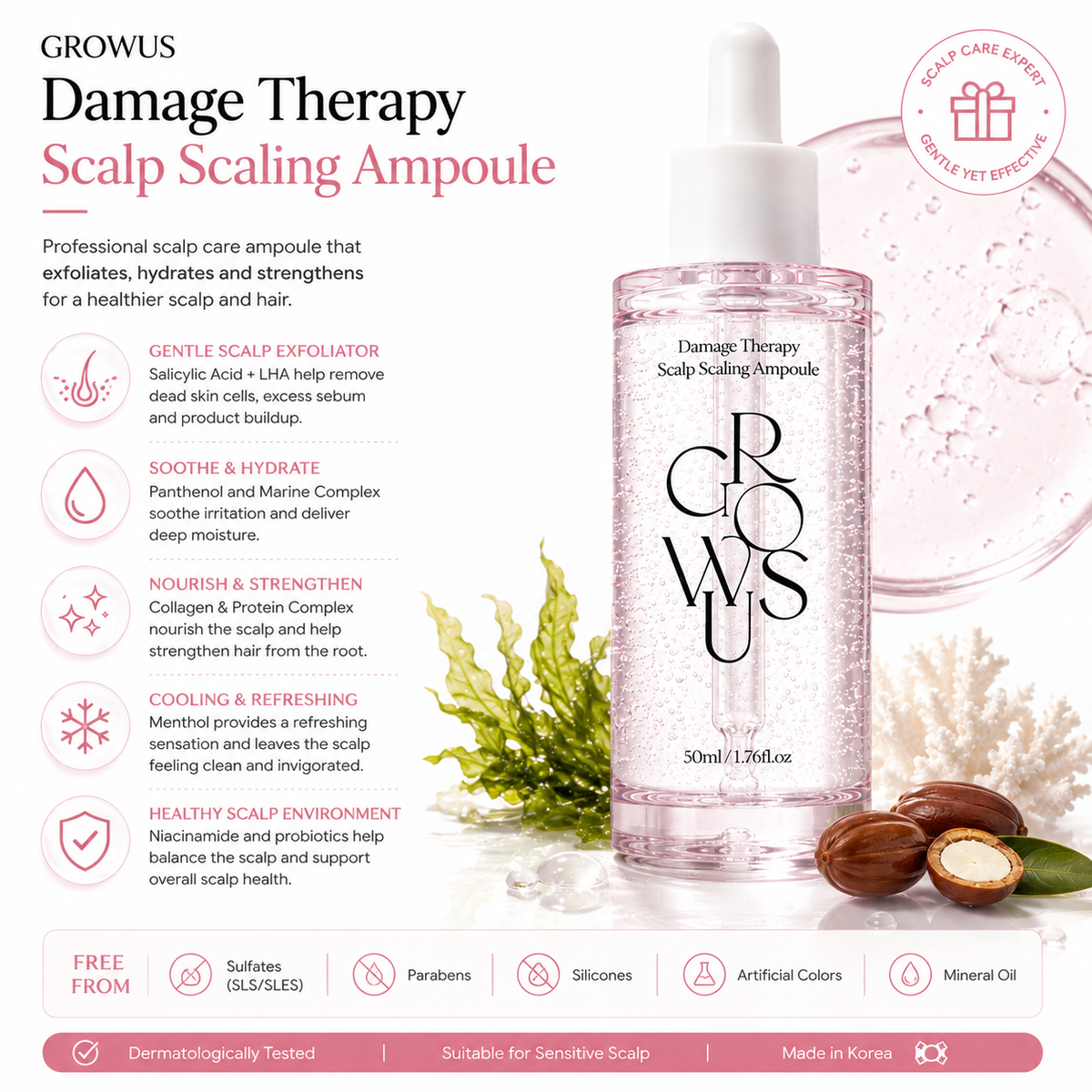 GROWUS Damage Therapy Scalp Scaling Ampoule 50ml