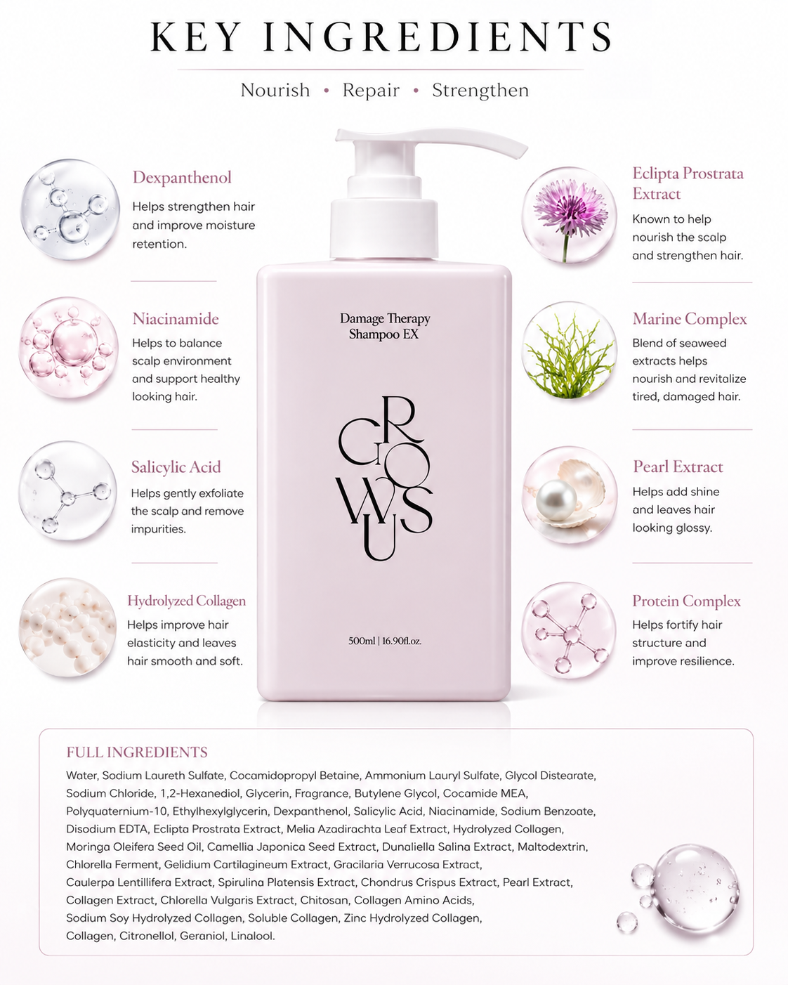 GROWUS Damage Therapy Shampoo EX 500ml