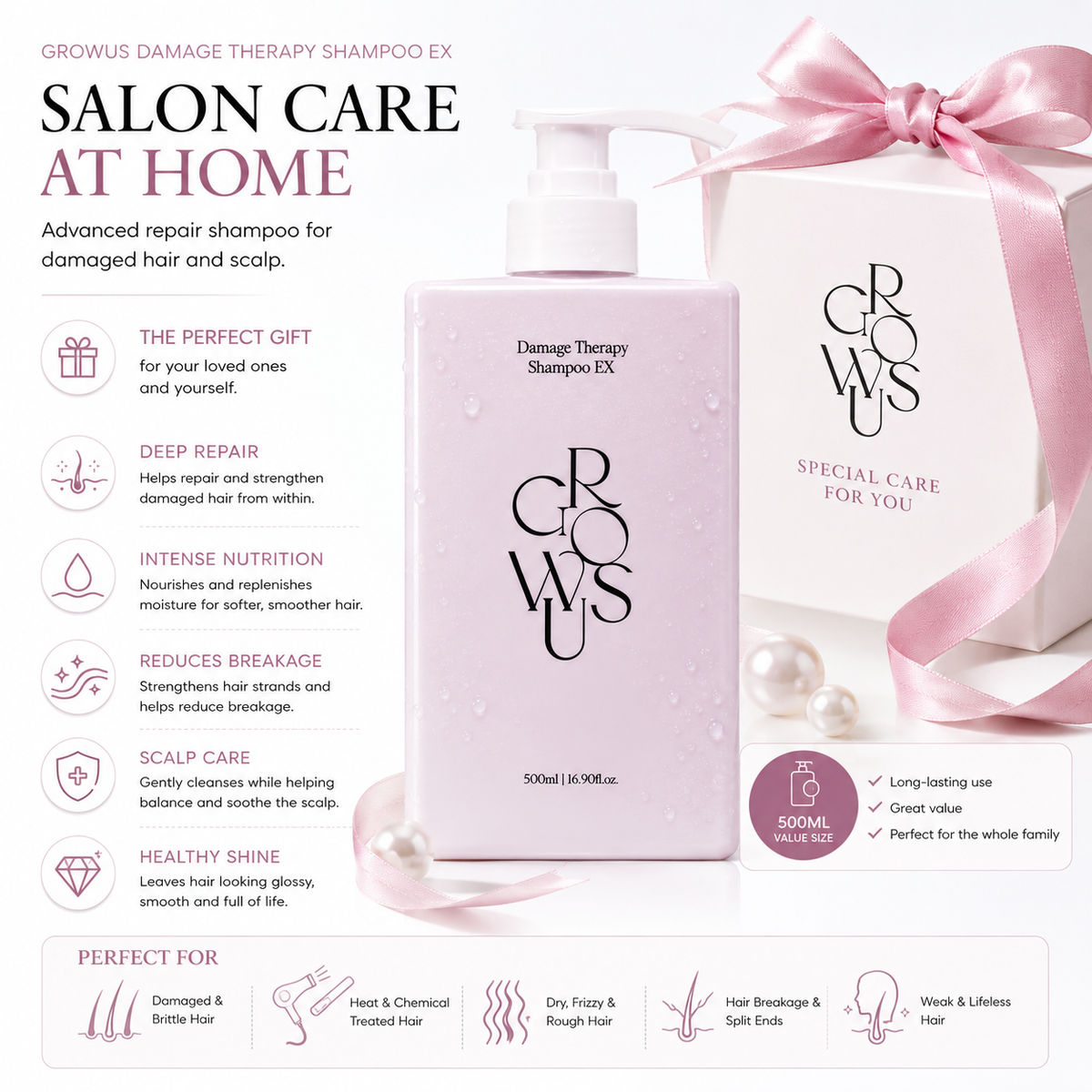 GROWUS Damage Therapy Shampoo EX 500ml