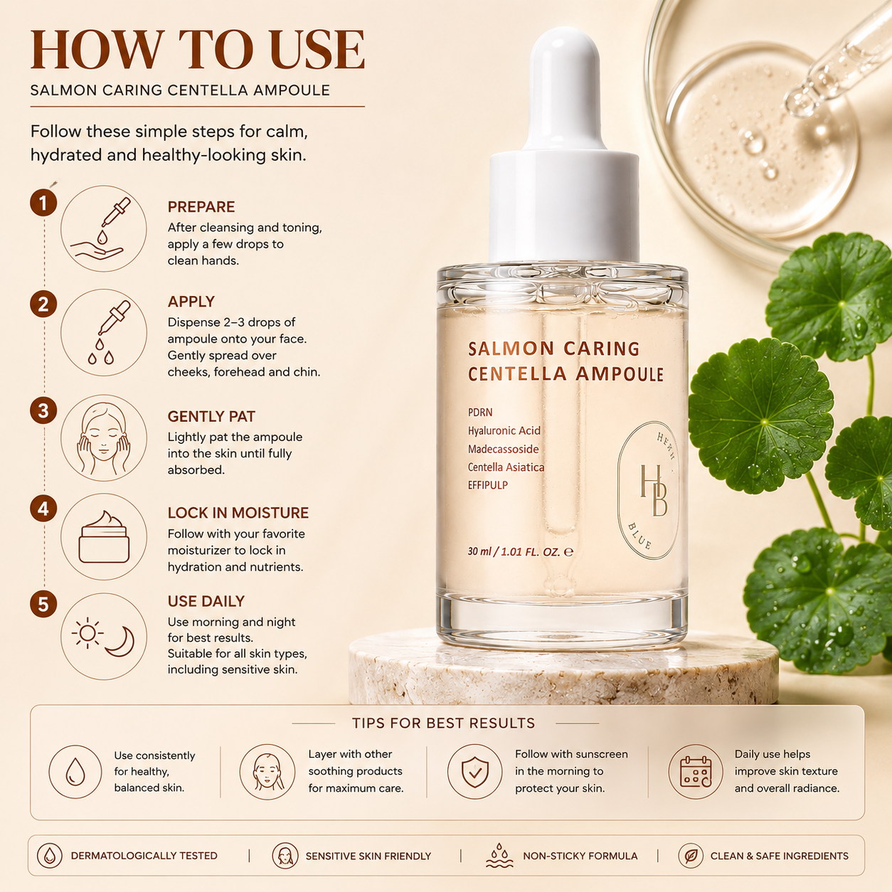 HEVEBLUE Salmon Caring Centella Ampoule 30ml