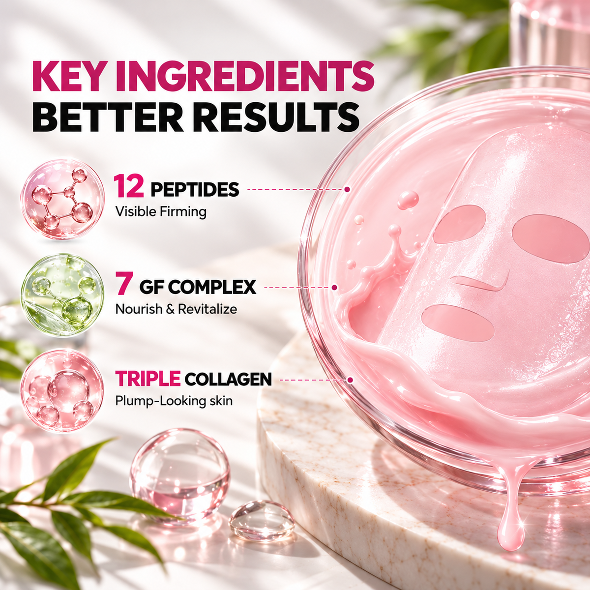 HYAAH Peptide & Glow Biocellulose Mask 4ea