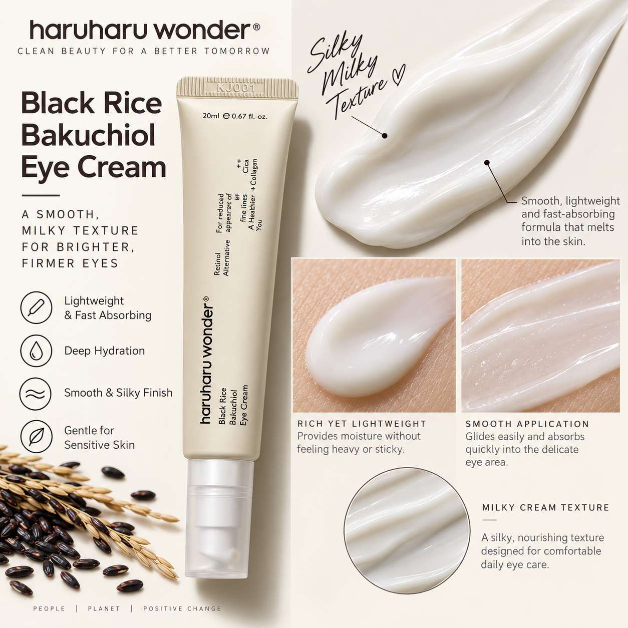 Haruharu Wonder Black Rice Bakuchiol Eye Cream 20ml