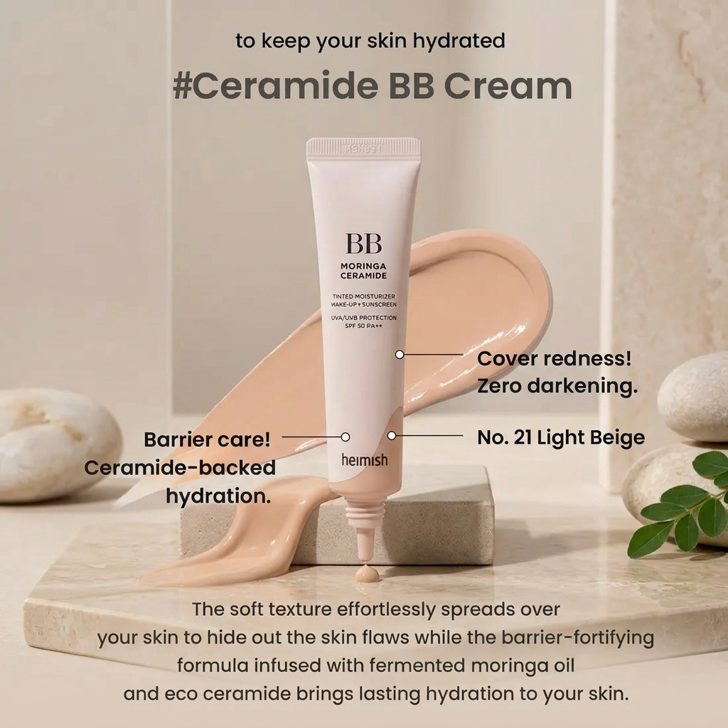 Heimish Moringa Ceramide BB Cream SPF 30 PA++ 21 Light Beige