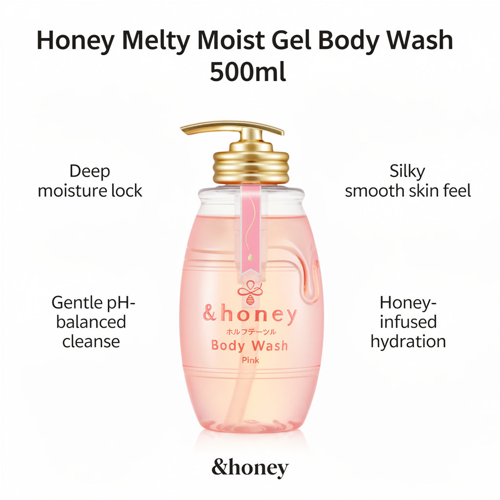 &Honey Melty Moist Gel Body Wash Pink 500ml