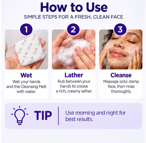 Olay Cleansing Melts + Retinol Water-Activated Daily Facial Cleanser