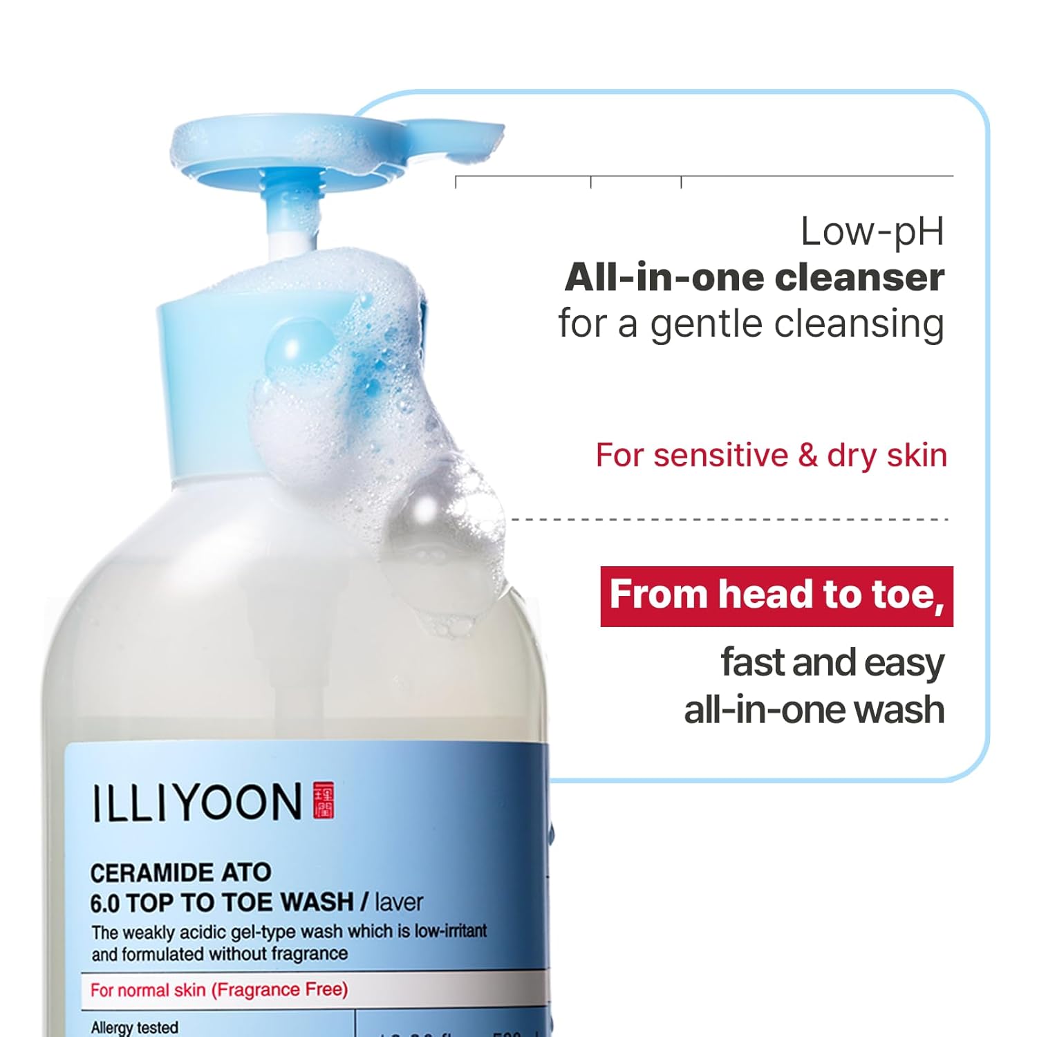 Illiyoon Ceramide ato 6.0 top to toe wash 500ml